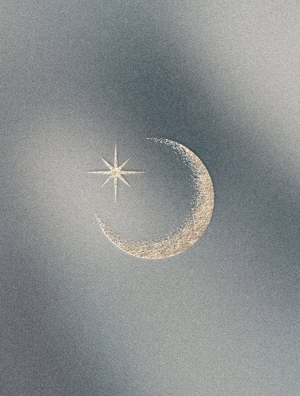 A crescent moon and star illustration